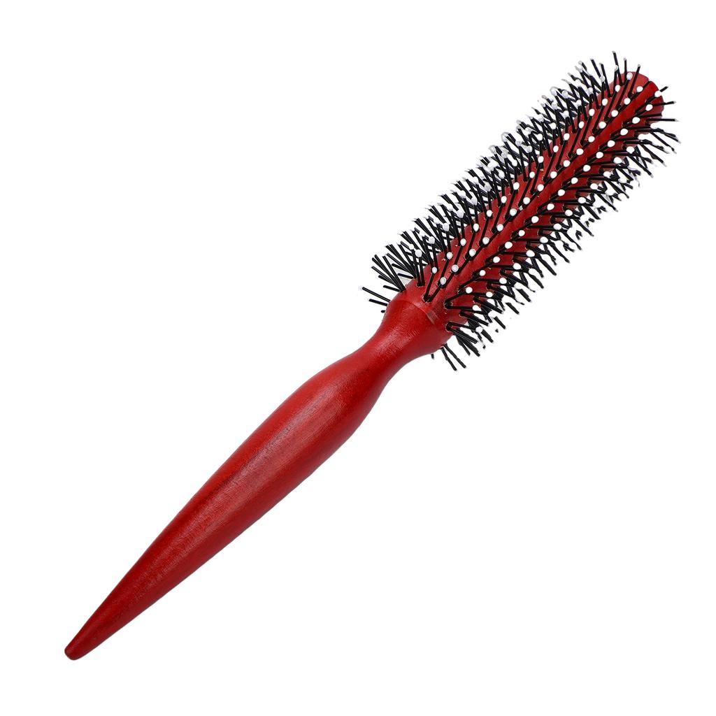Round Styling Hair Brush Anti Static Handle Reduce Frizz Wooden Curling Roll Hairbrush for Salon Home Use L 8.9 X 1.7in