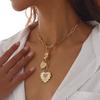 Ingemark Retro Big Love Heart Pendant Choker Necklace for Women 2025 Trendy Goth Metal Gold Color Chain Neck Jewelry Accessories