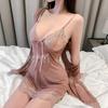 Sexy lingerie sexy lace temptation suspender mesh see-through nightdress hot free uniform set 9018