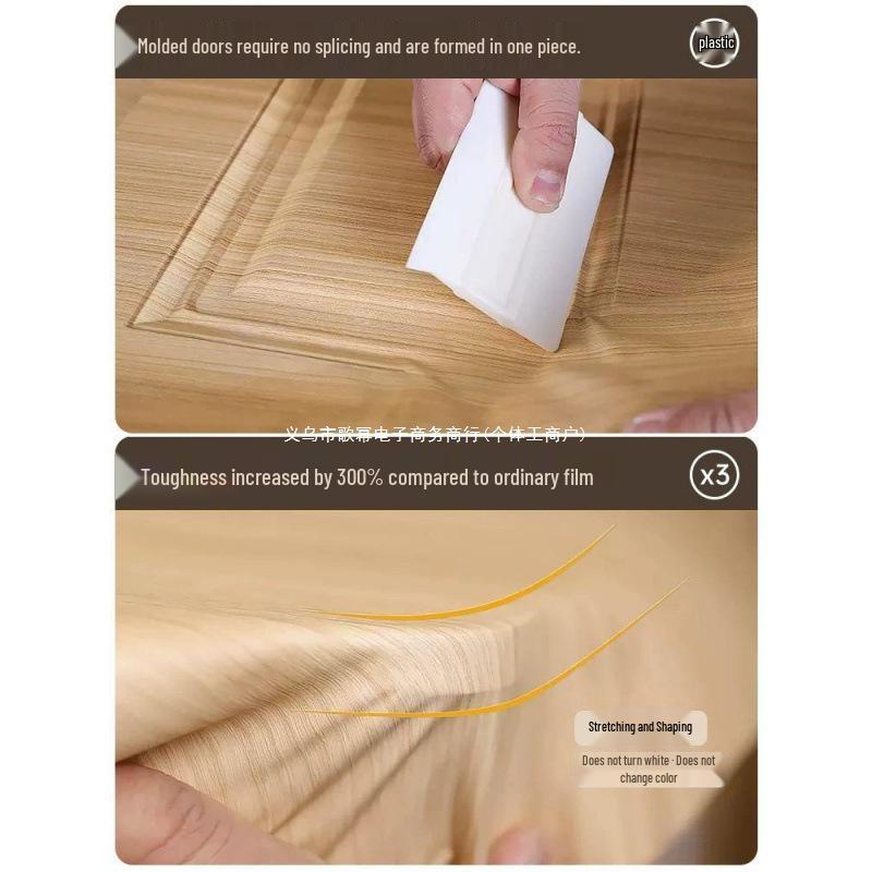 Self-Adhesive Wood Grain Door Renovation Sticker - Waterproof Decorative Cover-Up for Old Doors
