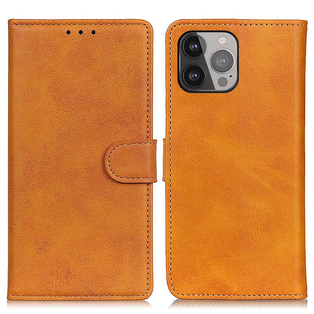 For iPhone 16 Pro Case Cowhide Texture Leather Phone Cover with 3 Card Holder