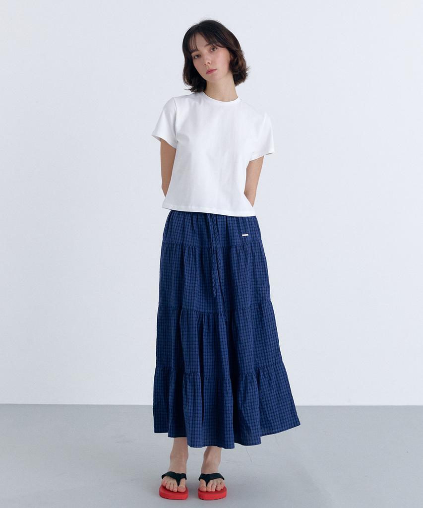 Cloet Check Tiered Long Skirt + 2 Colors