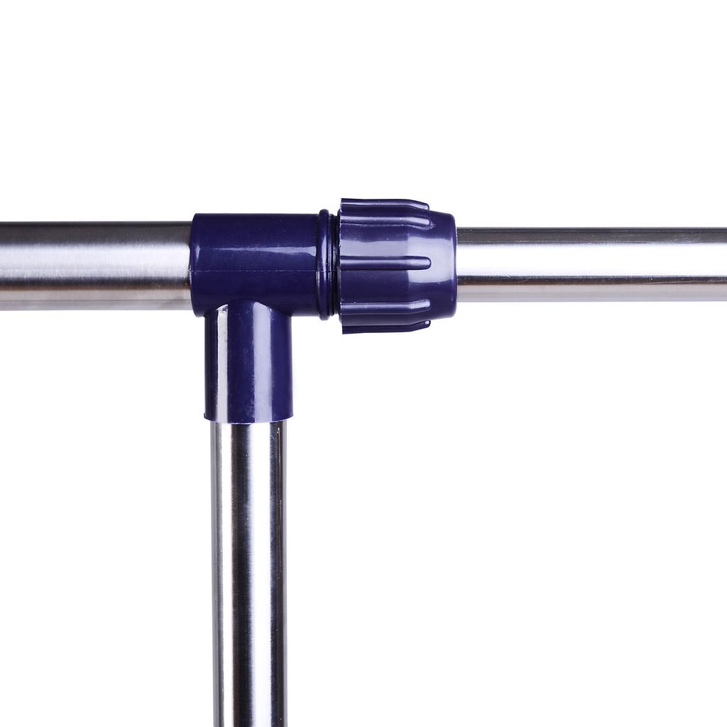 Coat Rack Clothes Rack with Casters Height-Adjustable and Extendable Clothes Rail Drying Rack Free-Standing Wardrobe for Entrance Area Stainless