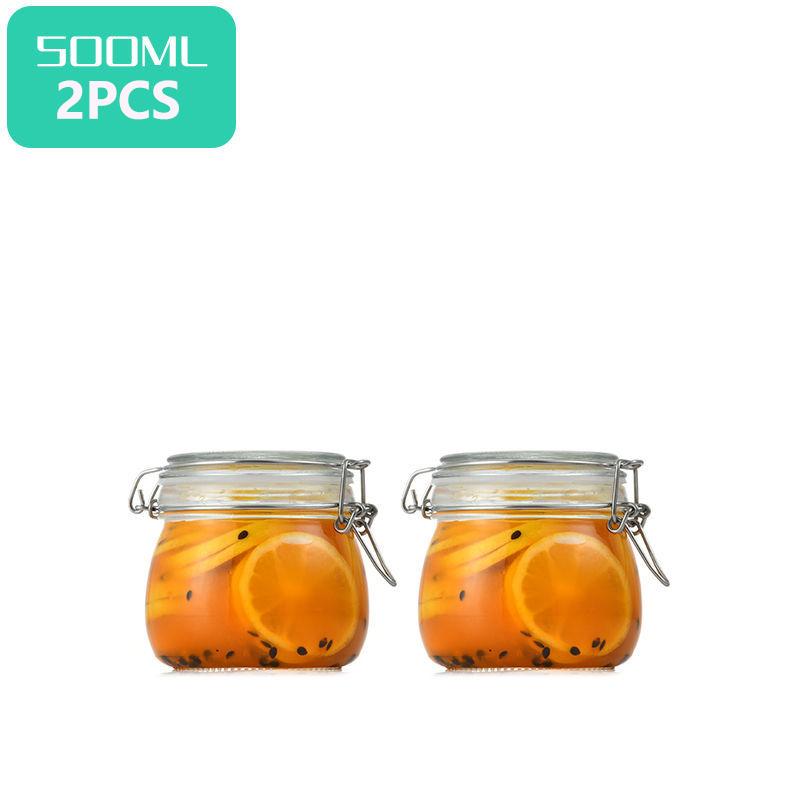 Glasflasche Versiegelter Behälter Für Küche Lebensmittel Eingelegtes Obst Konserven Transparent Große Öffnung Marmeladenglas Aufbewahrungsglas Haushalt