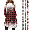 Women's Fashion Casual Print Round Neck Pullover Loose Long Sleeve Dress