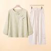 Women's Embroidered Cotton Linen Summer Outfit