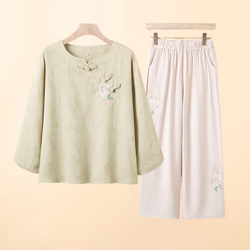 Women's Embroidered Cotton Linen Summer Outfit