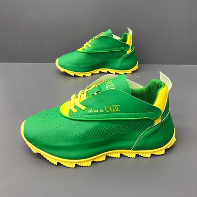 Chunky Sneaker Men Cover Bottom Board Shoe Fashion Casual Secondary Leather Cowhide Breathable Increased Internal Platform Shoes