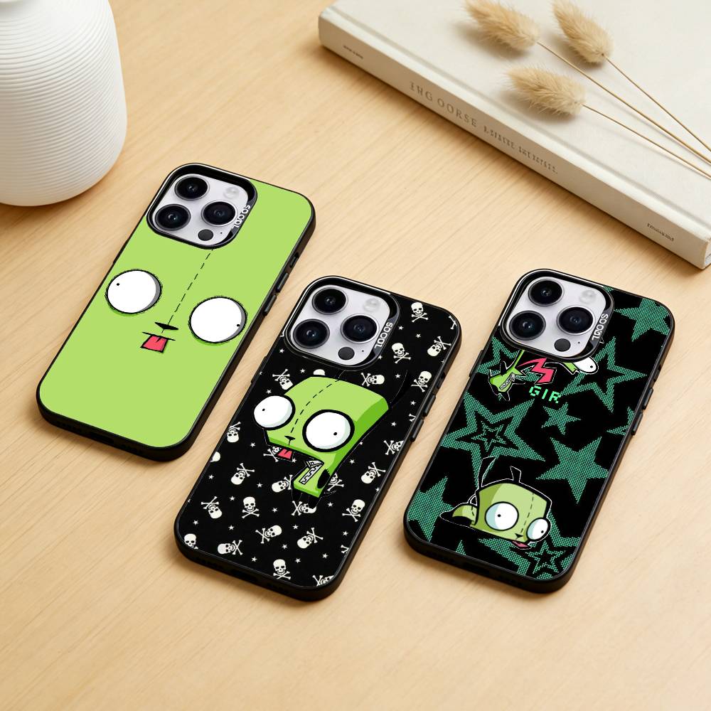 Cartoon I-Invader Zim Gir Phone Case For iPhone 17,16,15,14,13,12,11,Pro Max,Plus Candy Silver Cover