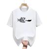 Mens Big Fish Eating Small Fish Pattern Summer Casual Round Neck Short Sleeve TShirt Men Clothing Comfortable