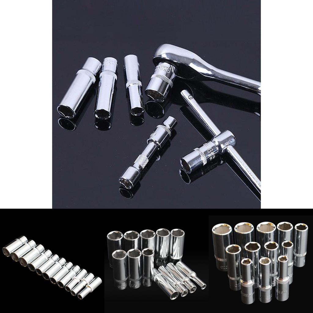 Premium Hex Drive Part 1/4" Drive Socket Set Long Deep 4-14 Mm Snap On Screwdriver