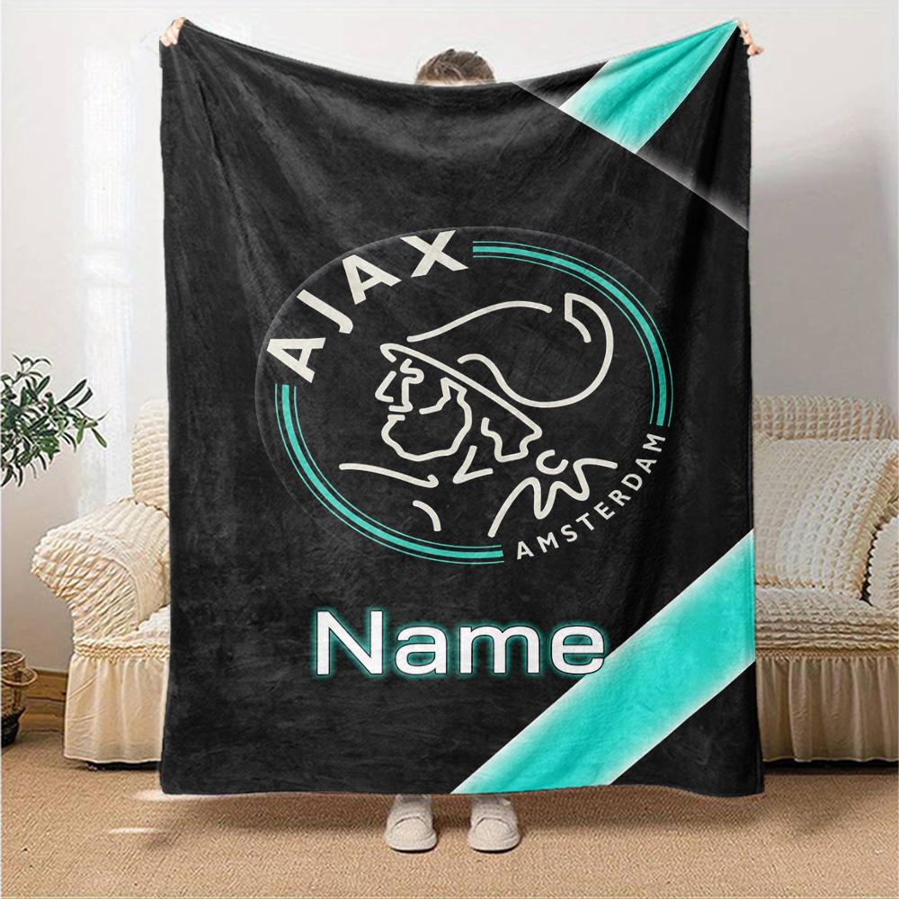 Custom Name Ajax Theme Printed Blanket Perfect For Couch Bed Travel Outdoor Use Machine Washable Cozy Durable