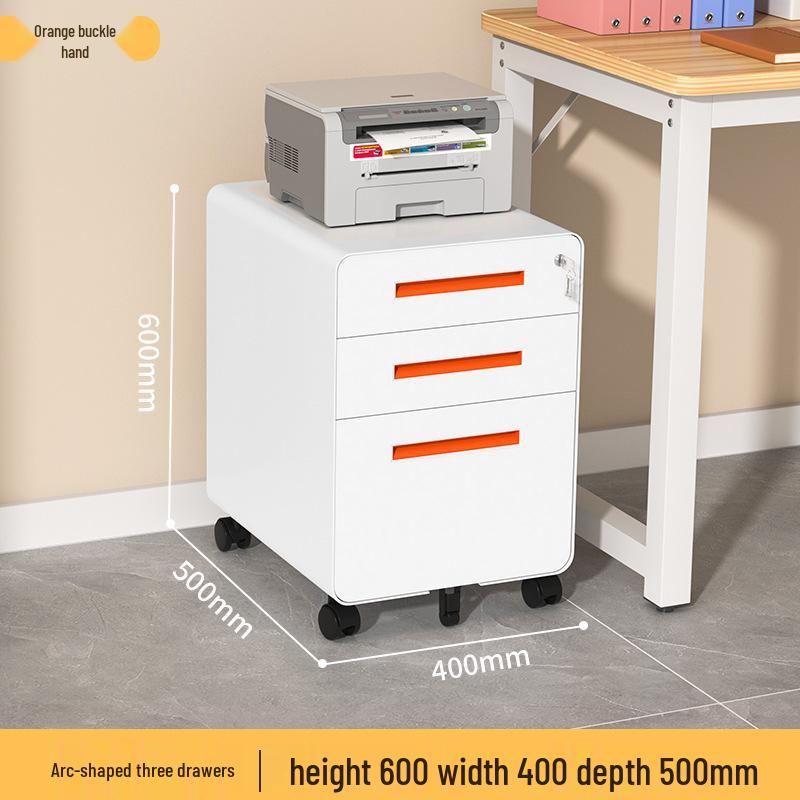 Mobile Filing Cabinet with Three Lockable Drawers for Under Desk Office Storage
