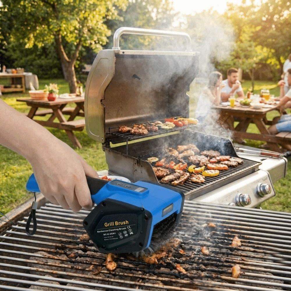 Handheld Electric Grill Cleaner High Power Grill Cleaning Scrub Brush  Outdoor BBQ