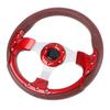 13in Universal Racing Steering Wheel Shockproof PU Leather Sport Style Steering Wheel for Vehicle with 6 Hole Hub
