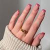 Hochwertige tragbare künstliche Nägel im Mandel-Nude-French-Stil – mittellange und lange Nagelspitzen