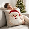 1pc Polyester Christmas Pillow Cover Zipper Closure 2D Flat Pillowcase Cushion Cover  Holiday Decor