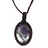 Necklace Amethyst Macrame Hemp Crystal Pendant Adjustable Natural necklace