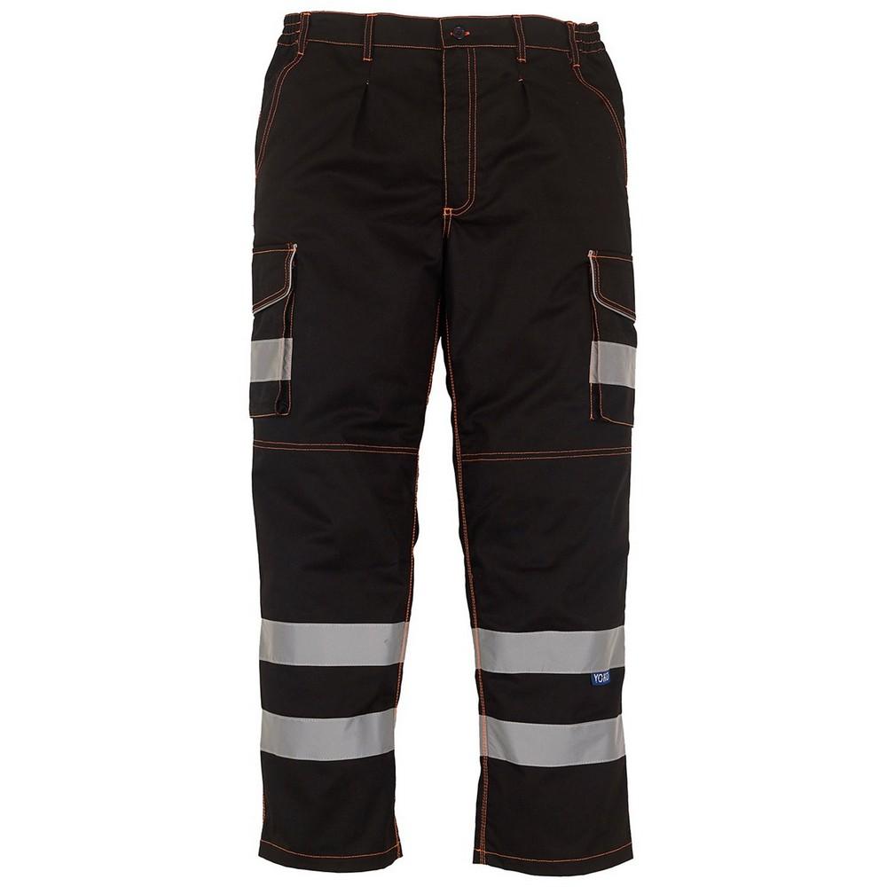 Yoko Mens High-Vis Knee Pad Pockets Cargo Trousers
