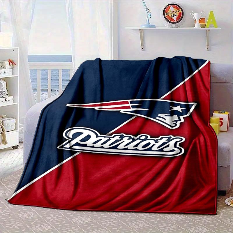 Patriots Team Spirit Portable Blanket/Soft Blanket Bedding Blanket Suitable for Travel Camping Living Rooms Offices Sofas Fan Gifts