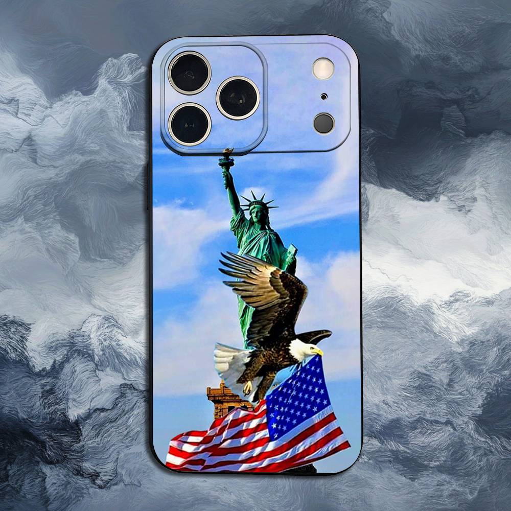 Americans Flag Great For iPhone 8,7,11,12,15,14,13,16,17,Plus,Pro Max,XS,X,XR,SE,Mini,Soft Silicone Black Case