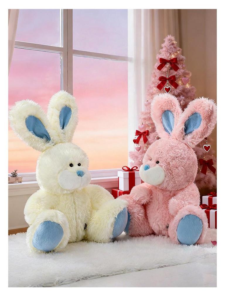 Adorable Pudding Rabbit Plush Toy - White Rabbit Comfort Doll & Sleep Companion Gift for Girls