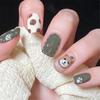 24Pcs Goose Yellow Cream Flower French Acrylic Press On Nails Full Coverage Removable False Nail Art Tips