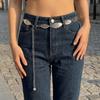 Adjustable Waist Chain Irregular Leaves Waistband Fashion Match Skirt Belt  Women