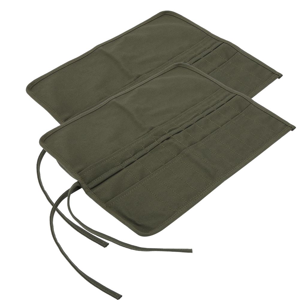 2Pcs Canvas Paint Brush Holder Gouache Oil Pen Storage Bag Roll Pen Case Artist Painting Sketch
