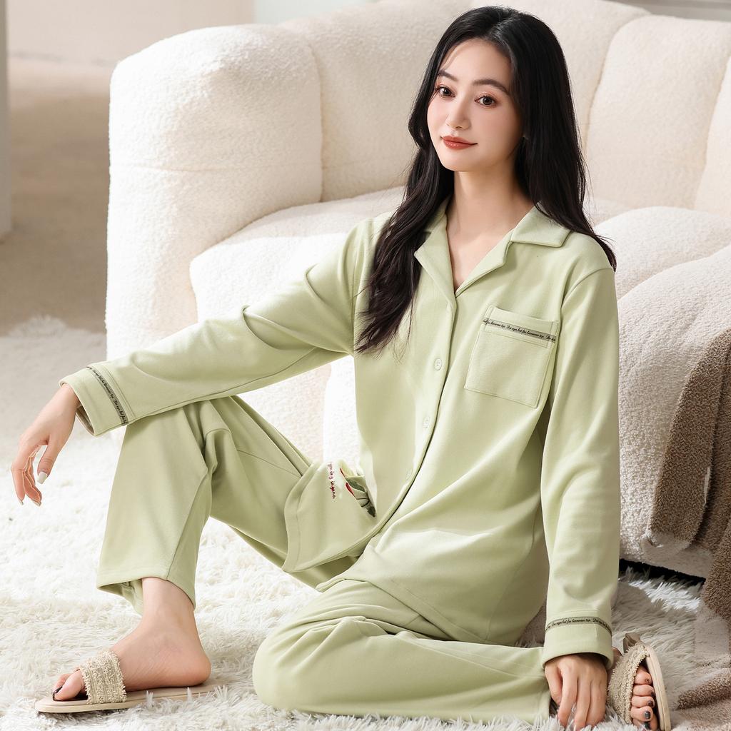 German Velvet Pajamas Women'S Autumn And Winter Warm Long Sleeves Can Be Worn Outside Loungewear Thin Velvet Loose Large Size High-End Suit