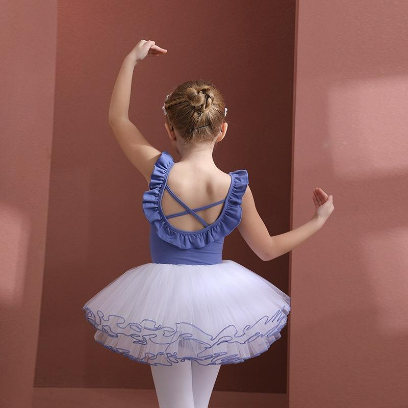 Dětské taneční oblečení, Letní dívčí cvičební oblečení, Bavlněné dětské baletní sukně, Dívčí taneční sukně, Taneční oblečení
