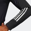 Adidas Solid Color Logo Stripe Fleece-Lined Long Sleeve Golf Polo Men Tops Black GT3424