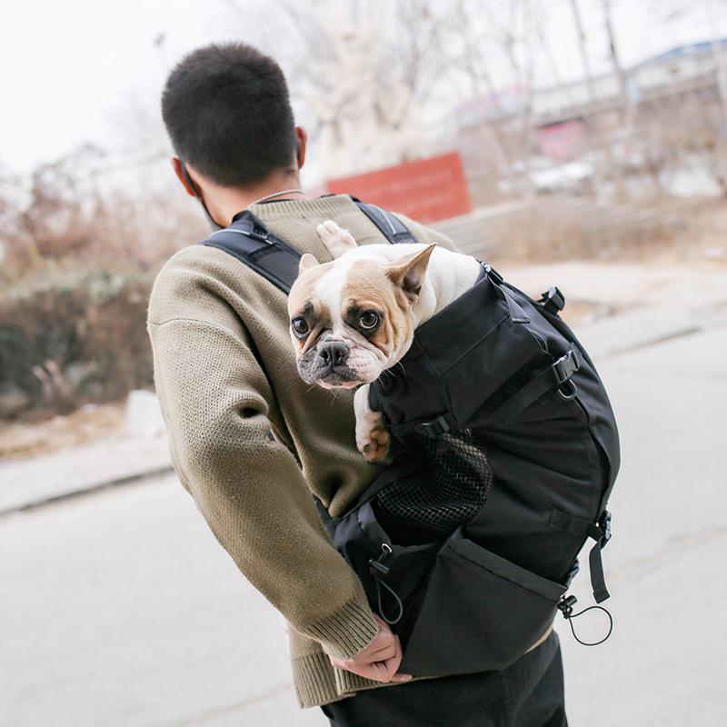 Pet Travel Backpack: Ventilated & Breathable Double Shoulder Bag for Dogs - Perfect for Biking & Shopping