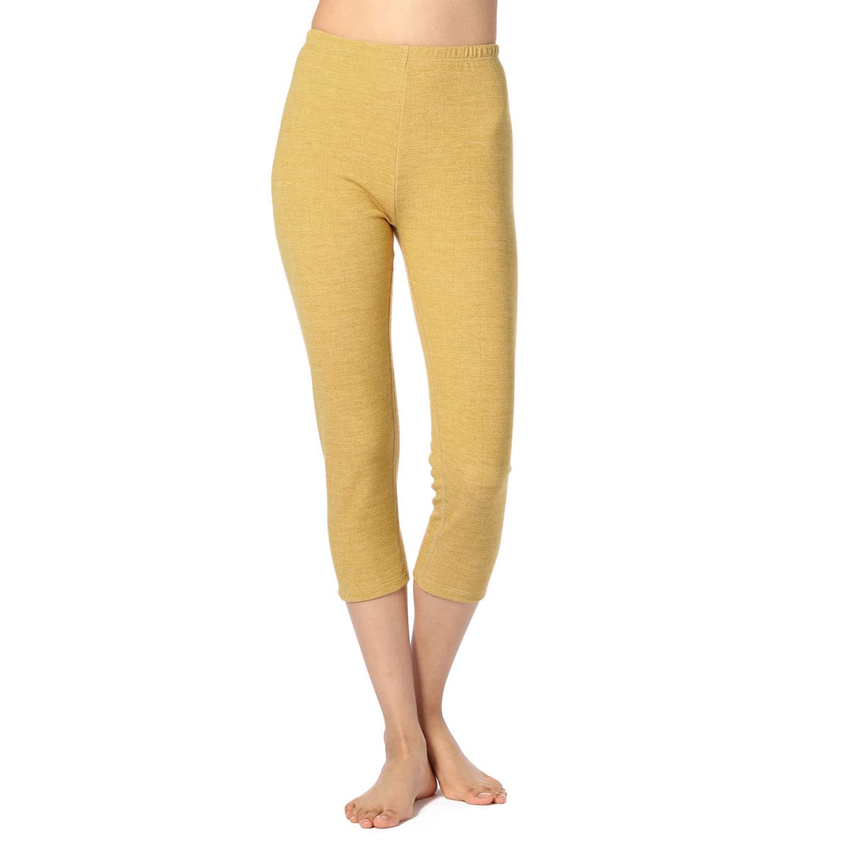 

Fukusuke Satisfaction Cotton Slightly Length 100% Brushed, 3/4 Slacks, Women s, 1-Pack, YE-Yellow