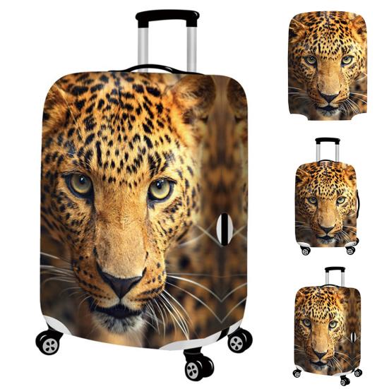 3D Leopard Print Travel Elastic Protective Cover for 18-28 Inch Luggage Suitcase