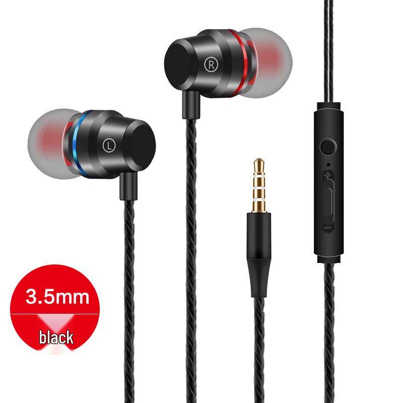 Type-C Red & Blue Circle In-Ear Metal Earphones with Mic & Volume Control, 3.5mm Universal Fit