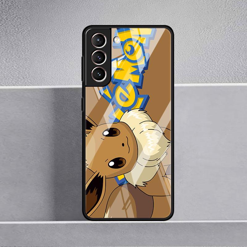 Szklane etui na Samsunga Galaxy S22 Ultra S21 Plus S20 FE Note 20 10 Lite S10 S9 S8 S10e Hartowana osłona na telefon Pika Pokemoon Słodkie