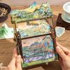 Xian Porcelain Hand-Cranked Desk Calendar: Rivers & Mountains Design, Office Ornament & Creative Gift