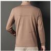 Lapel Long-sleeved T-shirt Men's Striped Tops Spring Autumn Middle-aged Casual Polo Shirt Dad Outfit