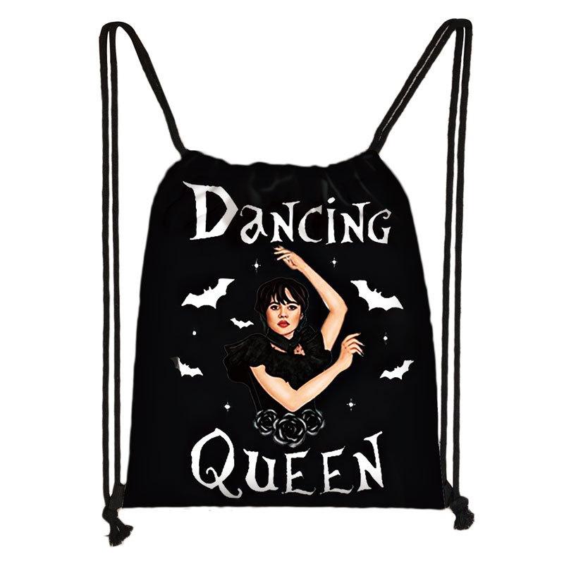 

Среда Семейка Аддамс Сумка-мешок большой вместимости на шнурке Школьный рюкзак Дорожная сумка Детская Dancing