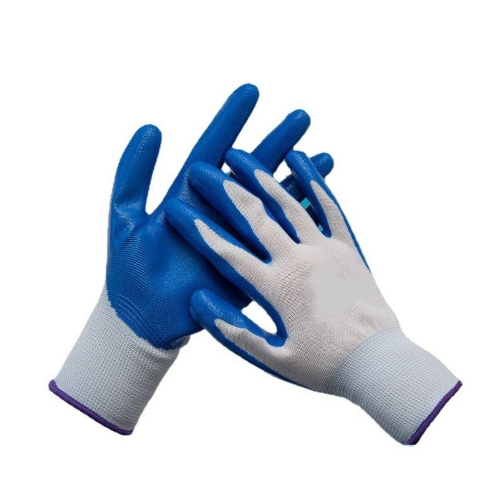 

12pairs Stretch Protective Gloves High Durability Cycling Mittens Safety Gloves Construction Sites синій
