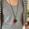 Round Beads Pendant Necklaces For Women Fashion Black Leather Rope Long Adjustable Sweater Chain Jewelry Gift Party