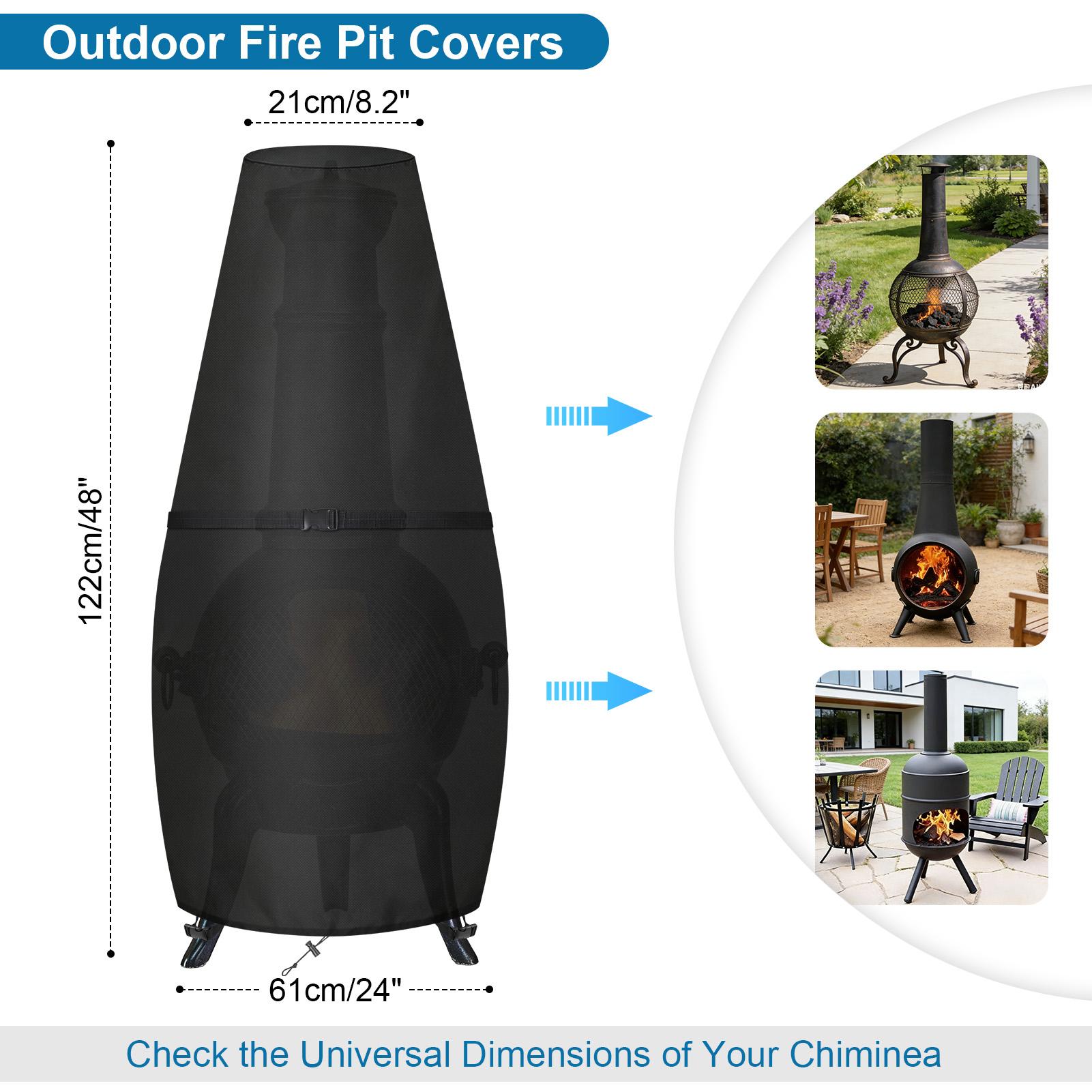 

Outdoor Chiminea Cover 210D Waterproof Protective Sleeve Fireplace Fire Pit Cover Heater Bag Heating Warmer Stove Furniture Tent чёрный