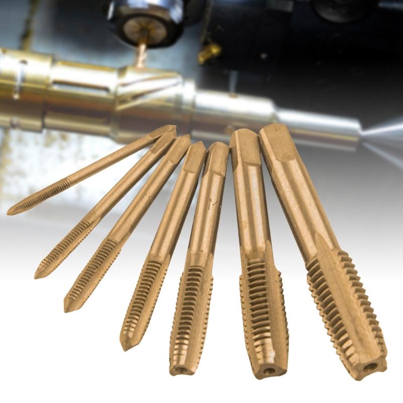 Metric Tap Set HSS Hand Screw Thread Tap Set Thread Tappings Tool 7Pcs 3-12 Drill Bit Set