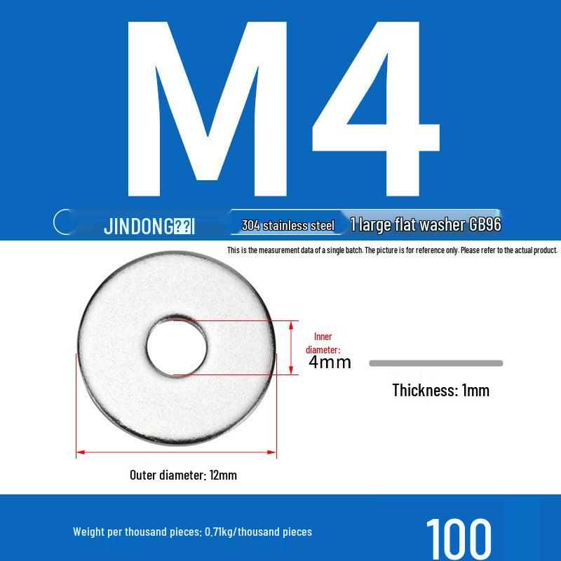 Stainless Steel 304/201/316 Oversized Thick Flat Washer Gasket Screw Washer GB97/GB96