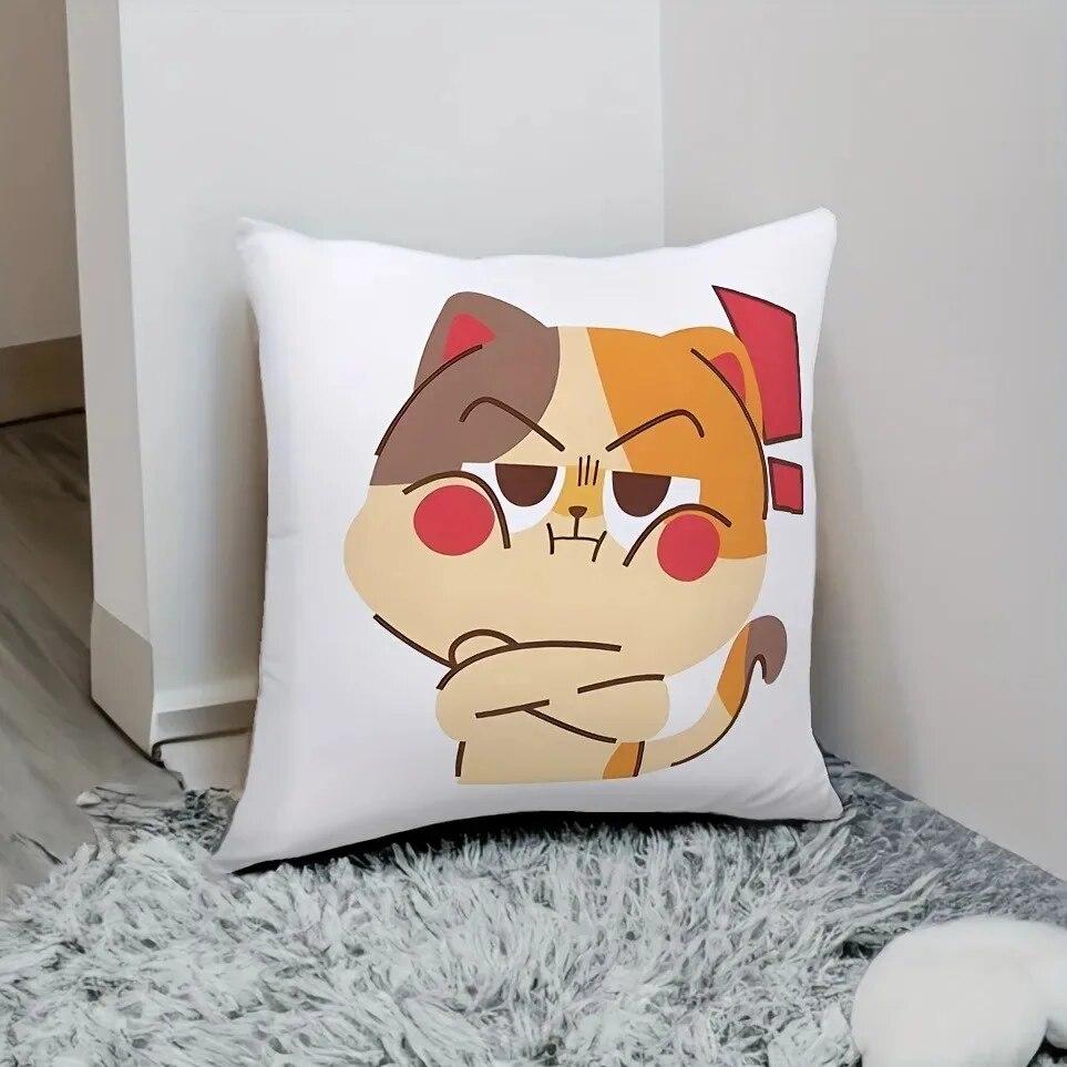 Cartoon Hund weicher Kissenbezug geeignet für Heim Schlafzimmer Dekoration Wohnzimmer Sofa Bürostuhl 45x45cm