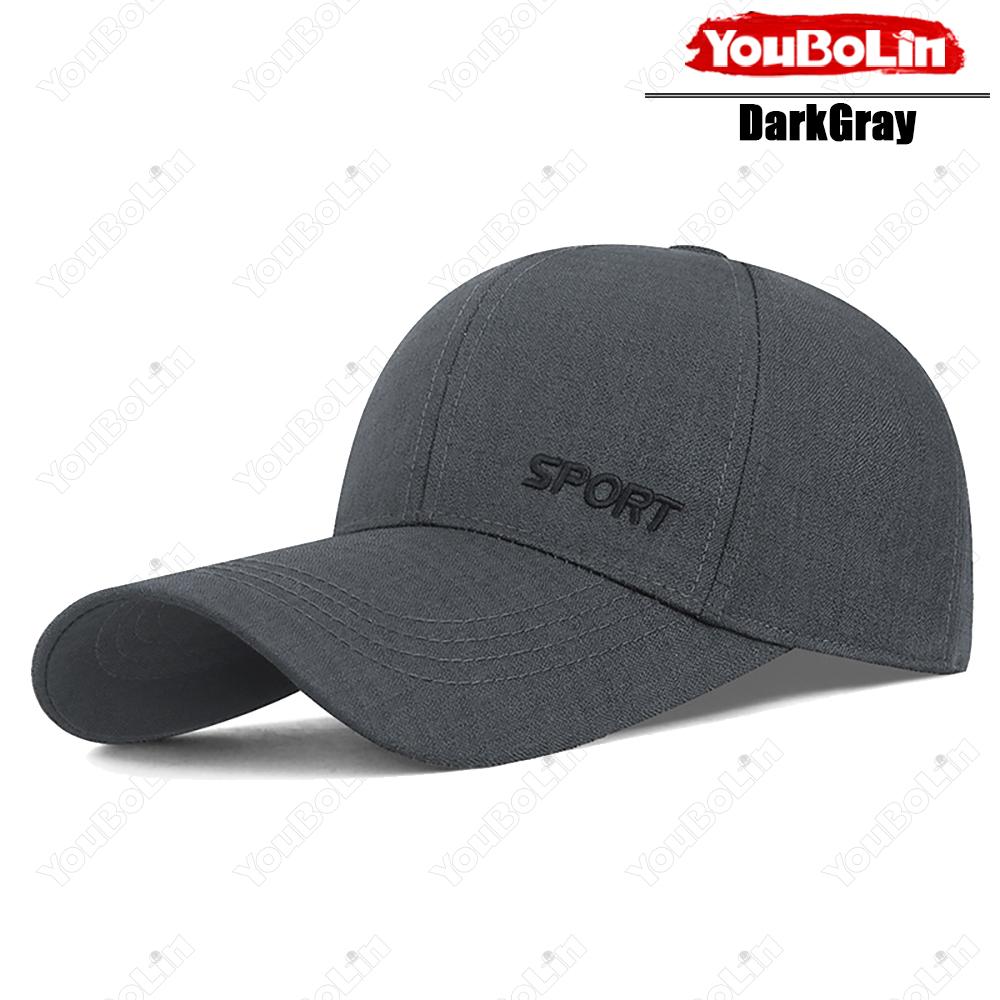 Long Brim Baseball Cap-Stylish Solid Color Outdoor Hat Subtle Embroidery,Adjustable Back Closure Cap For Golf,Fishing&Casual