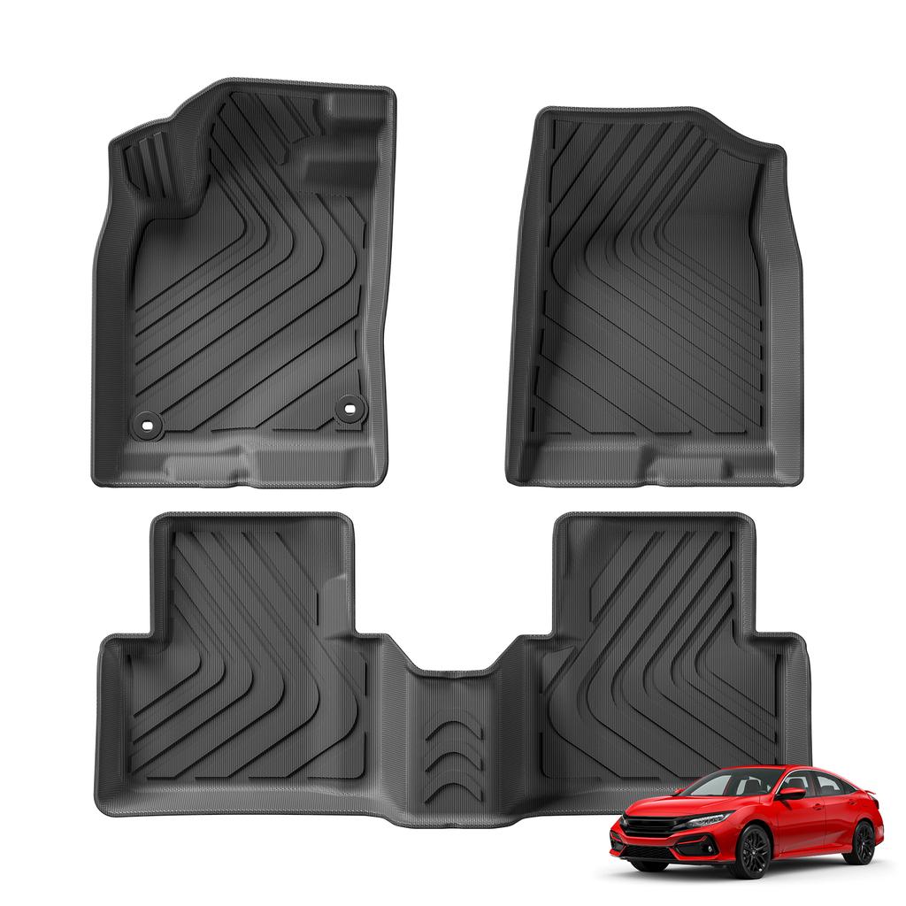 LUCKEASY Left Drive for Honda Civic Sedan 10th Gen 2016-2020 Car Floor Mats Cargo Liner Trunk Pad TPE All Weather Accessories