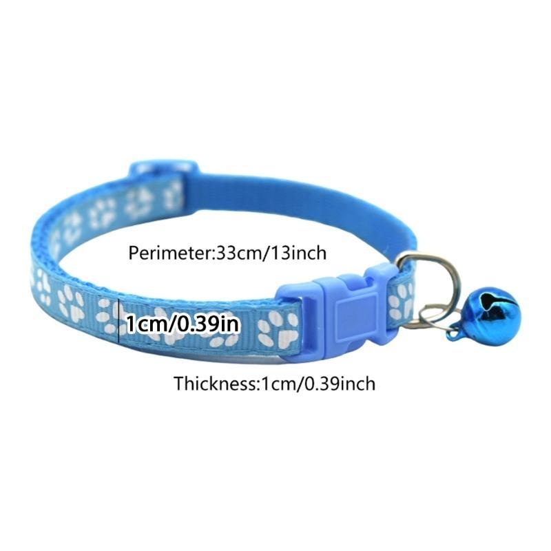 Fashion Cats Accessory Collar with Bells Bright Color Lovely Print Cats Neck Collar For Outdoor Walking Training Use