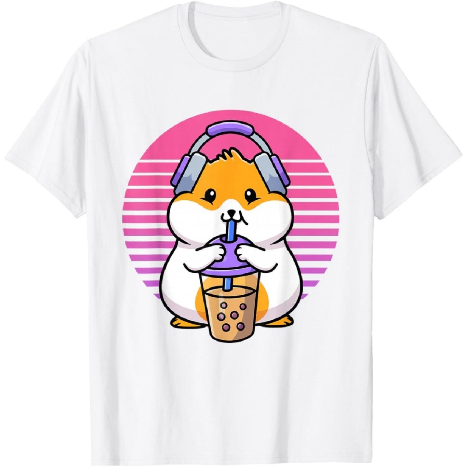 

Retro Boba And KPop Shirt Kawaii Hamster K-Pop Merchandise T-Shirt XXXXXL білий